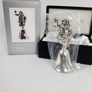 LivingQuarters Santa Bell Silver Plated 2007 with Box